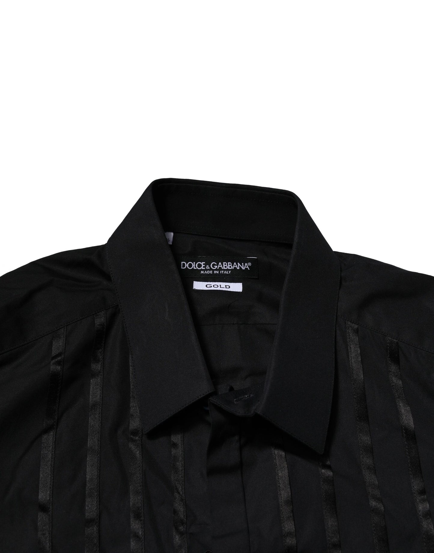 Black Cotton GOLD Mens Dress Formal Shirt