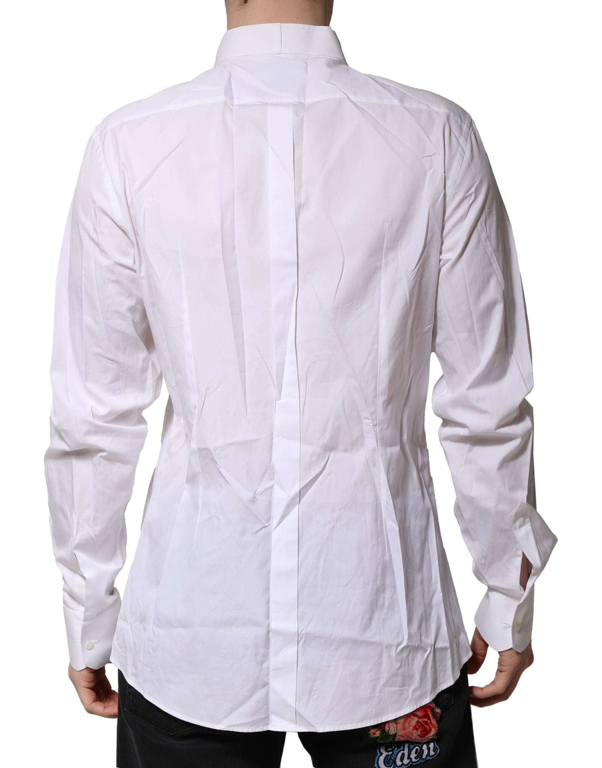 White GOLD Bib Poplin Dress Men Formal Shirt