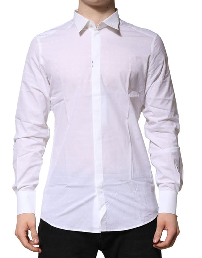 White Cotton GOLD Long Sleeves Formal Shirt