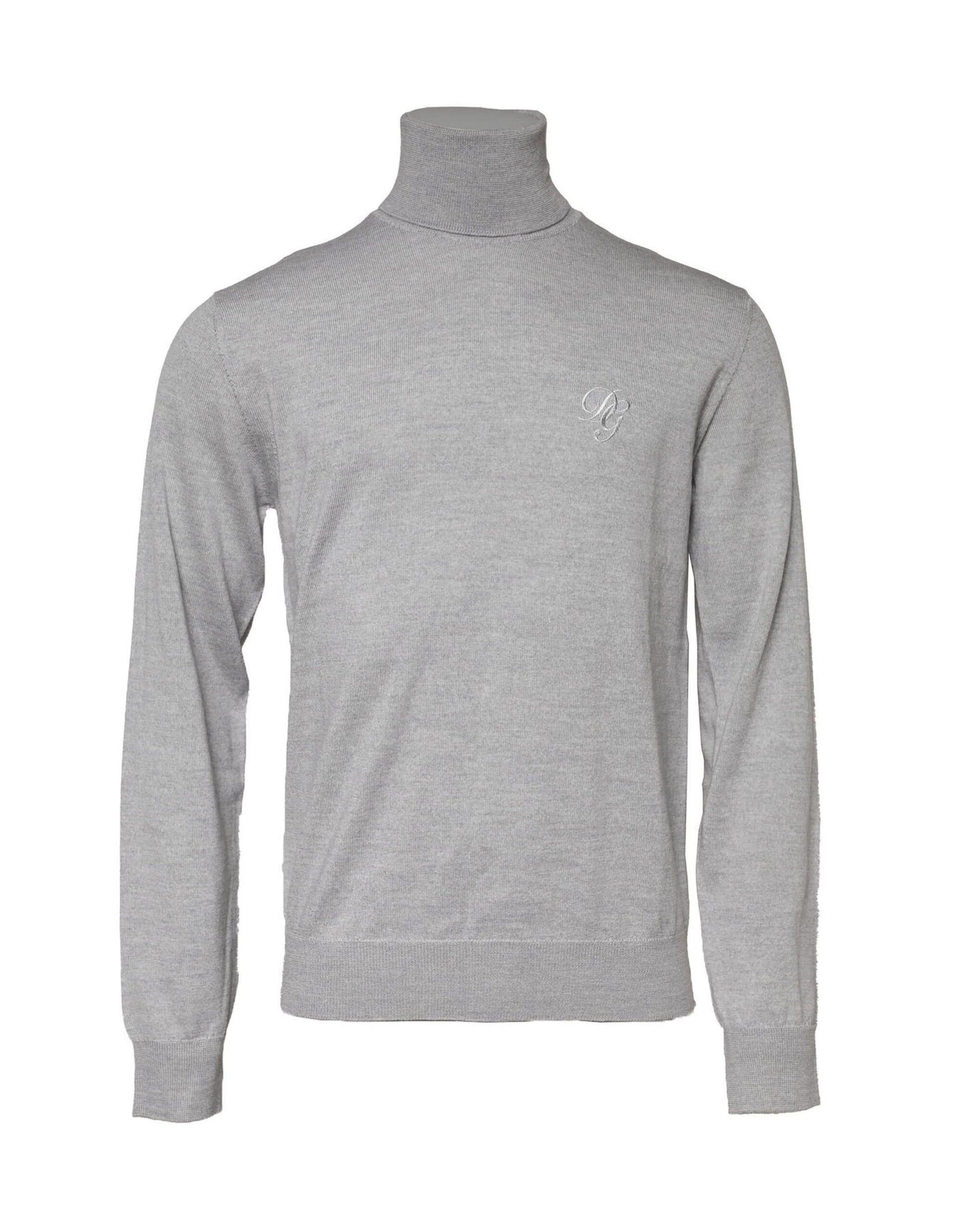 Gray Long Sleeve Turtleneck Pullover Sweater