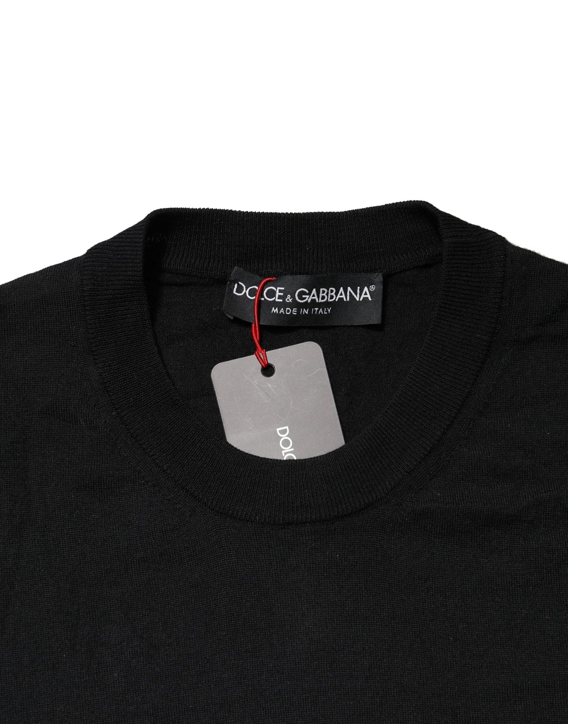 Black Long Sleeve Crew Neck Pullover Sweater