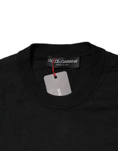 Black Long Sleeve Crew Neck Pullover Sweater