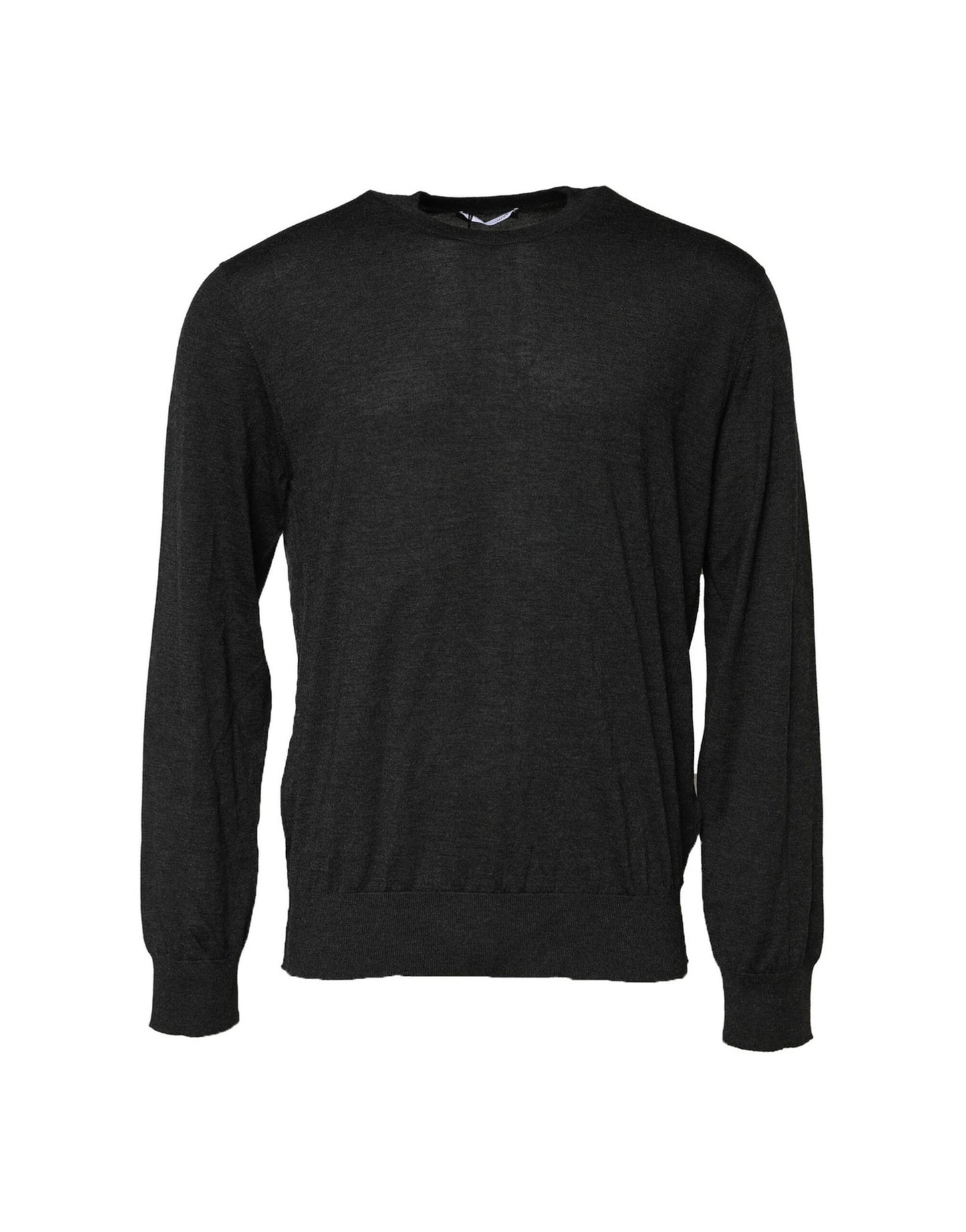 Gray Long Sleeve Crew Neck Pullover Sweater