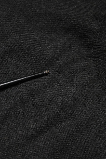 Gray Long Sleeve Crew Neck Pullover Sweater