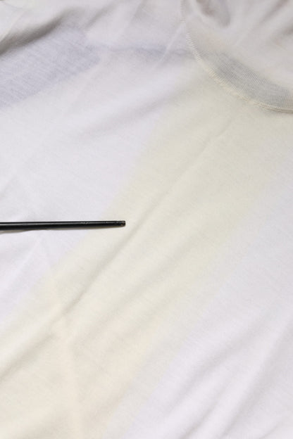 White Wool Turtleneck Men Sweatshirt Sweater