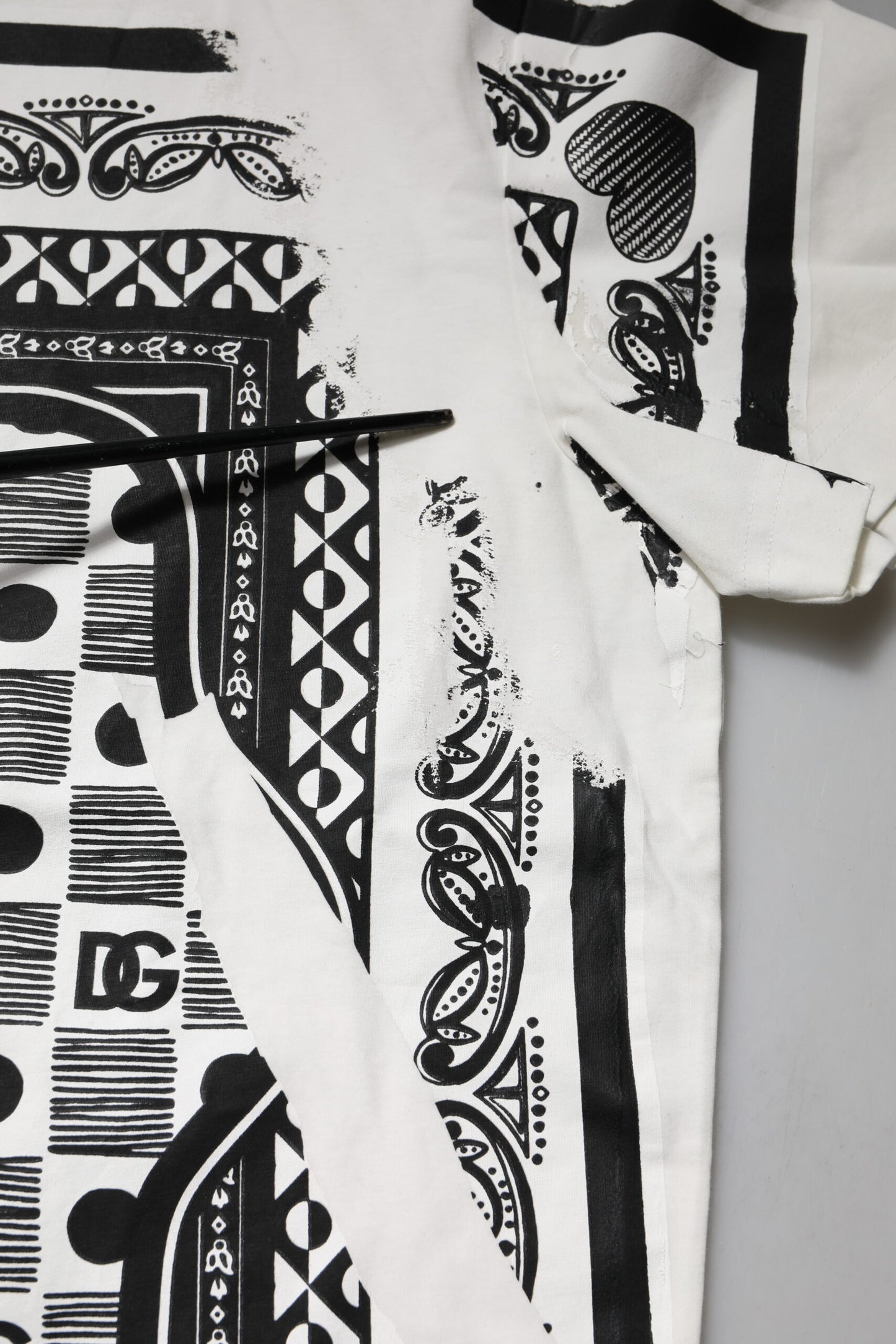 White Bandana Cotton Men Crew Neck T-shirt