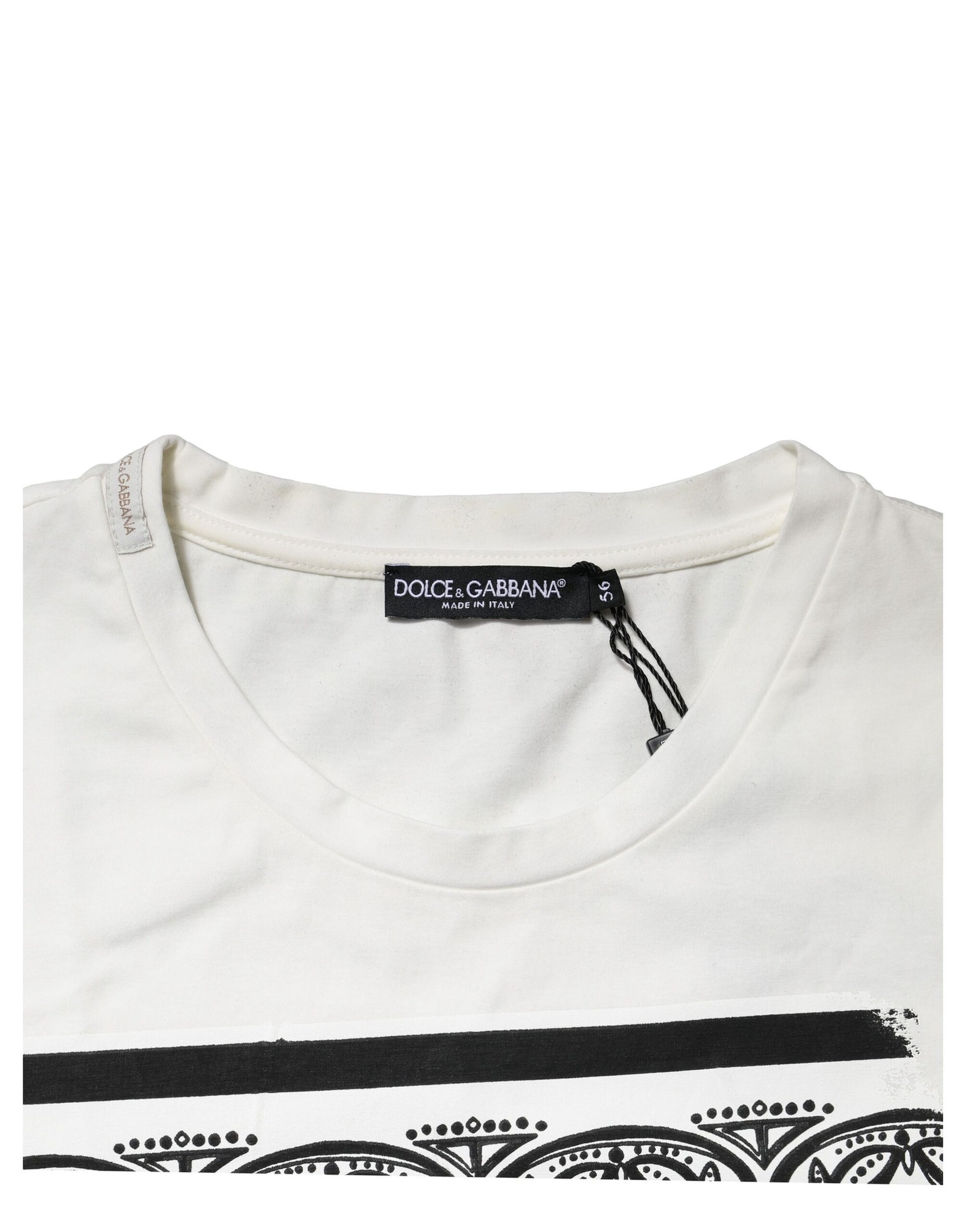 White Bandana Crew Neck Short Sleeves T-shirt