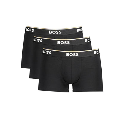 Black Cotton Men's Boxer Briefs