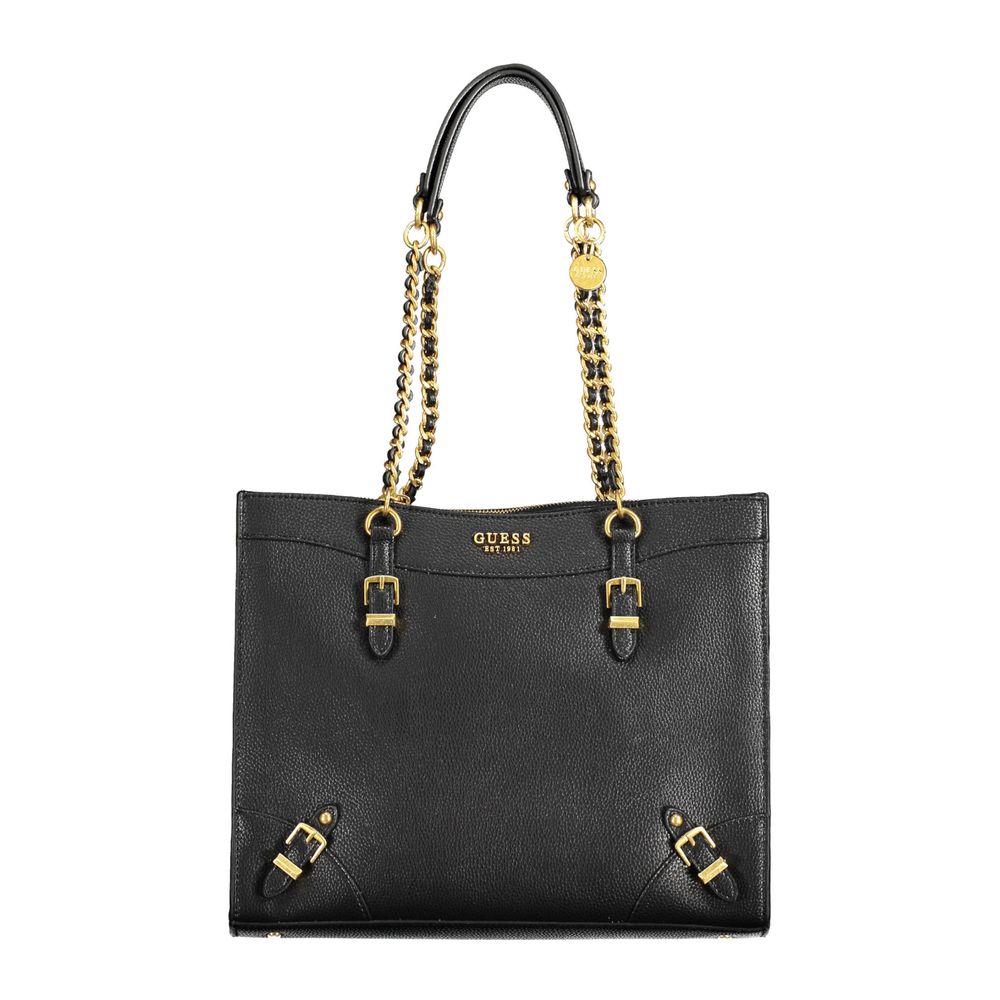 Black Polyethylene Women Handbag