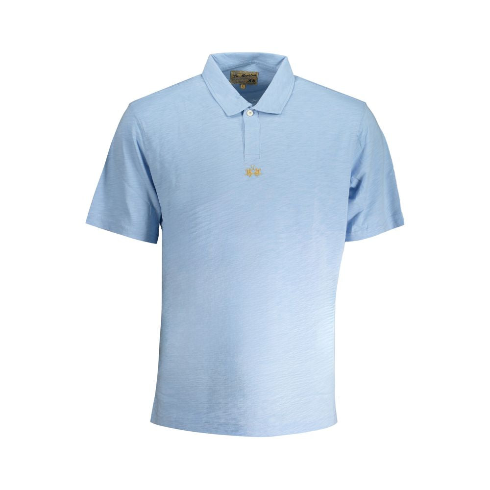 Blue Cotton Polo Shirt
