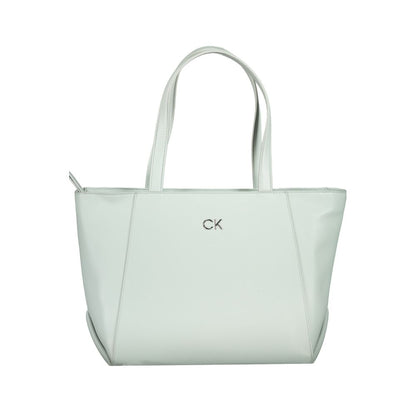 Light Blue Polyethylene Women Handbag
