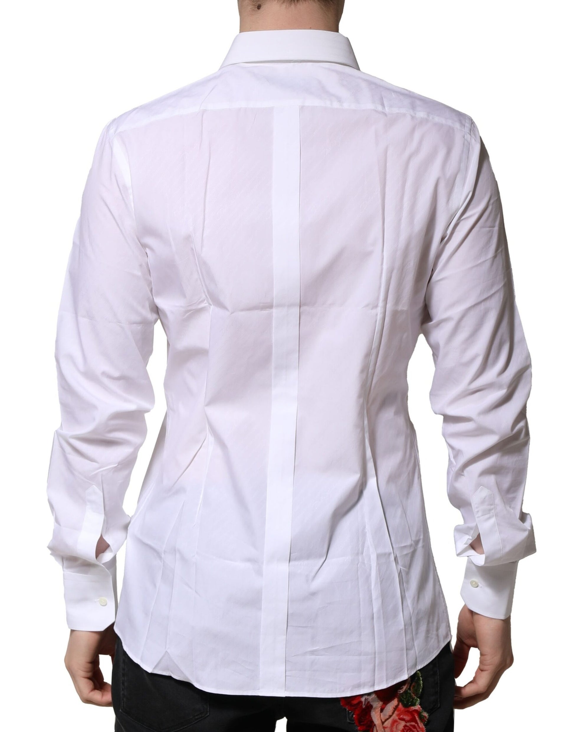 White Cotton GOLD Long Sleeves Formal Shirt