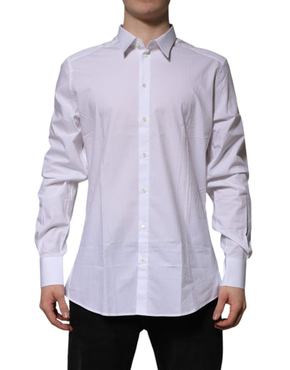 White Cotton GOLD Long Sleeves Formal Shirt