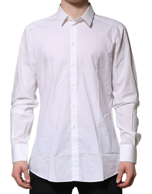 White Cotton GOLD Long Sleeves Formal Shirt