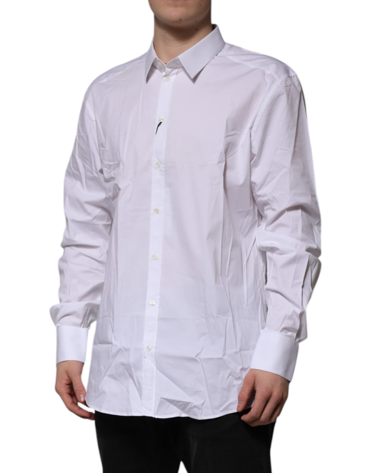 White Cotton GOLD Long Sleeves Formal Shirt