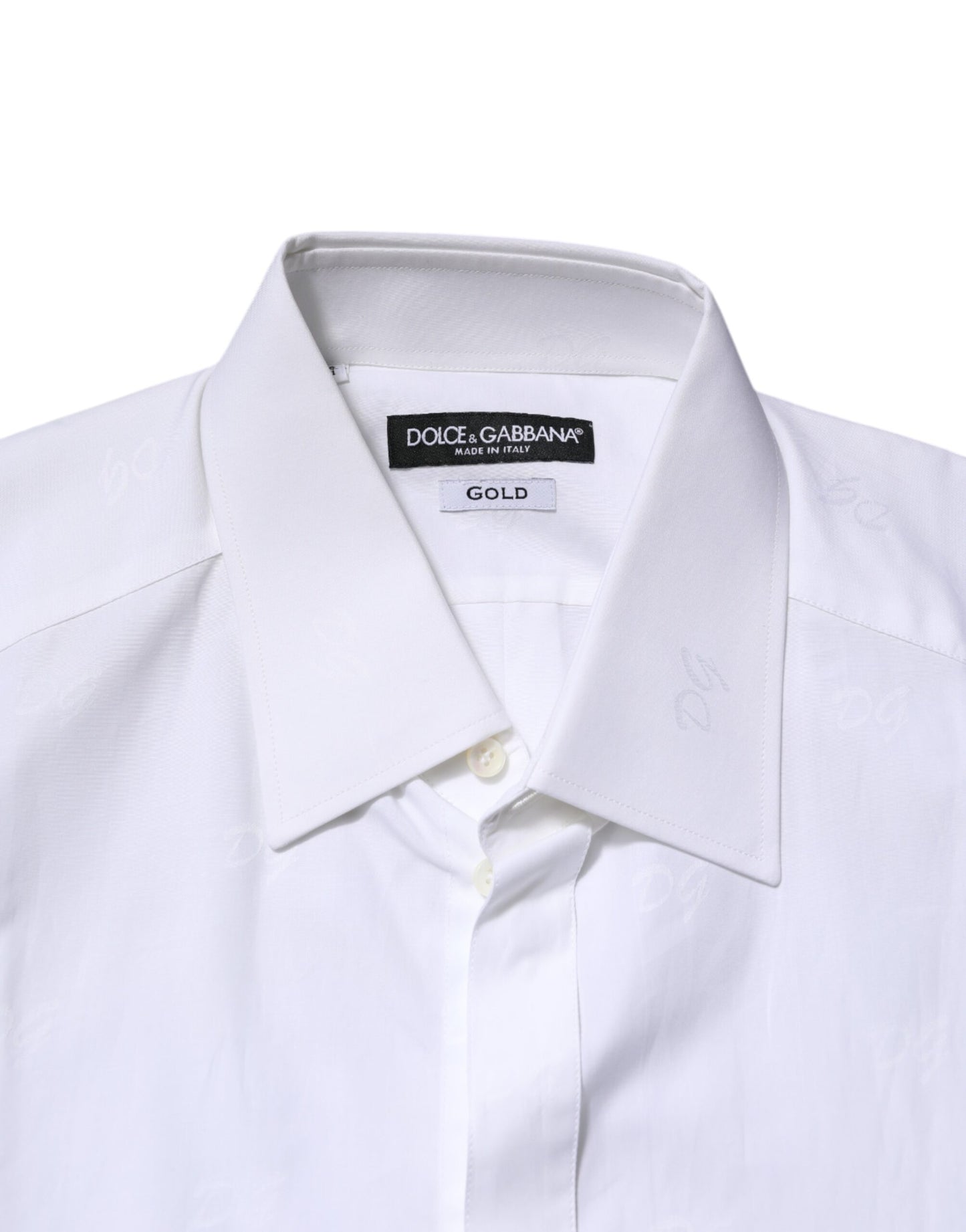 White Cotton GOLD Long Sleeves Formal Shirt