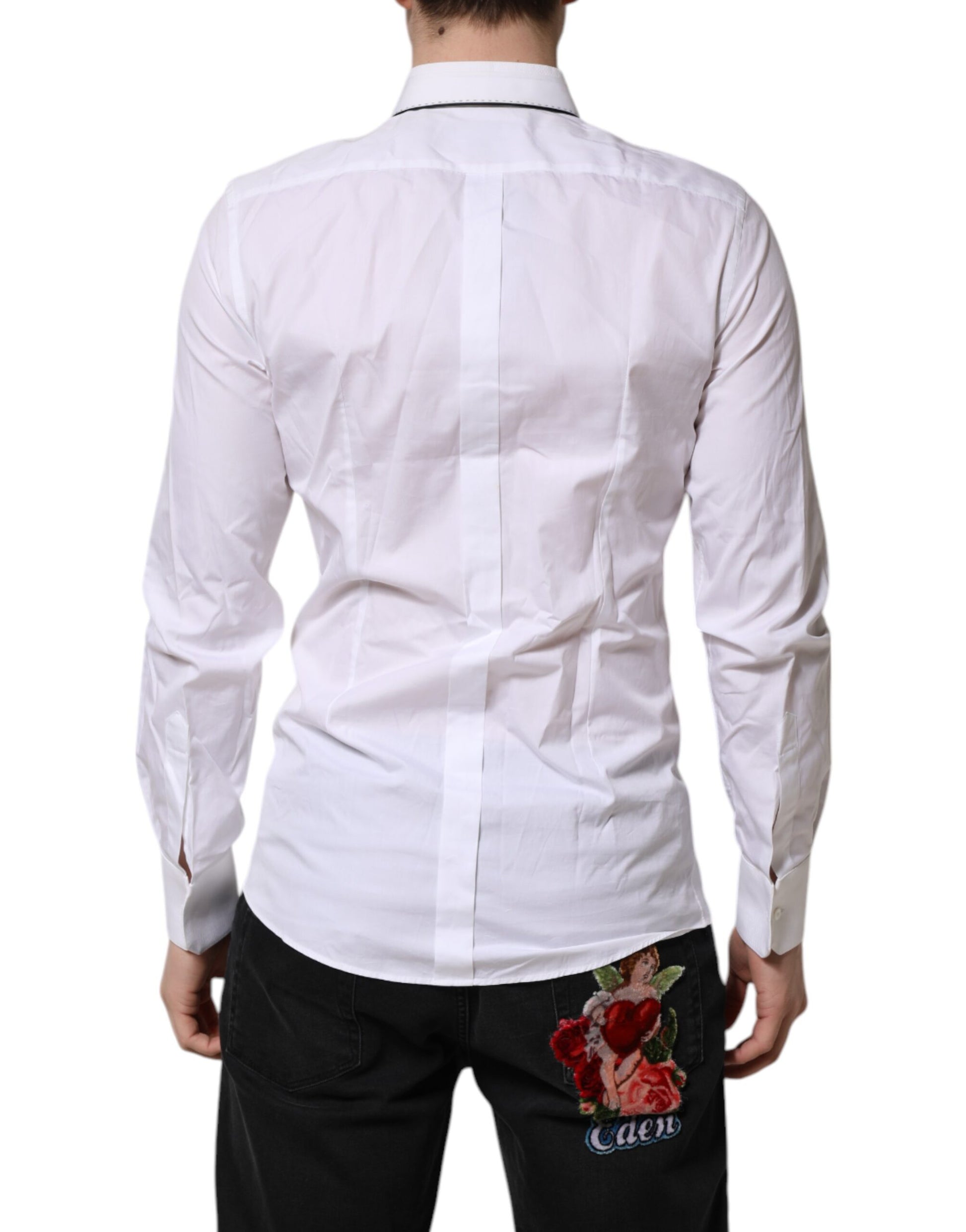 White Cotton GOLD Long Sleeves Formal Shirt