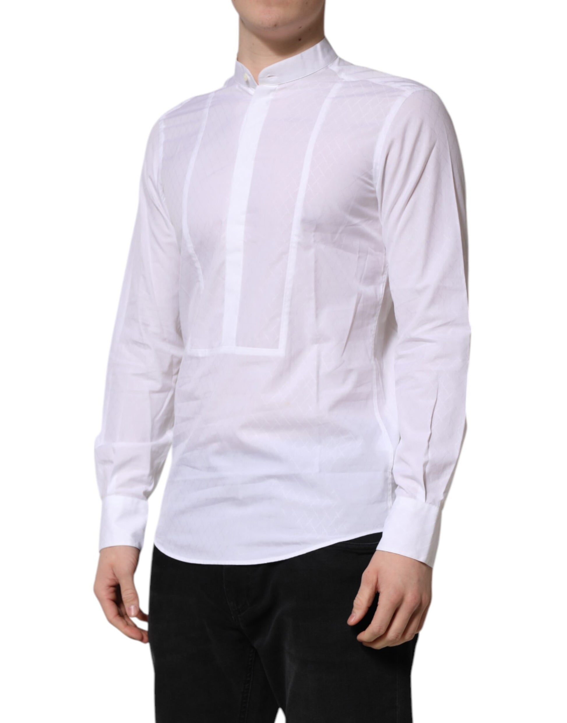 White Cotton Slim Long Sleeves Formal Shirt