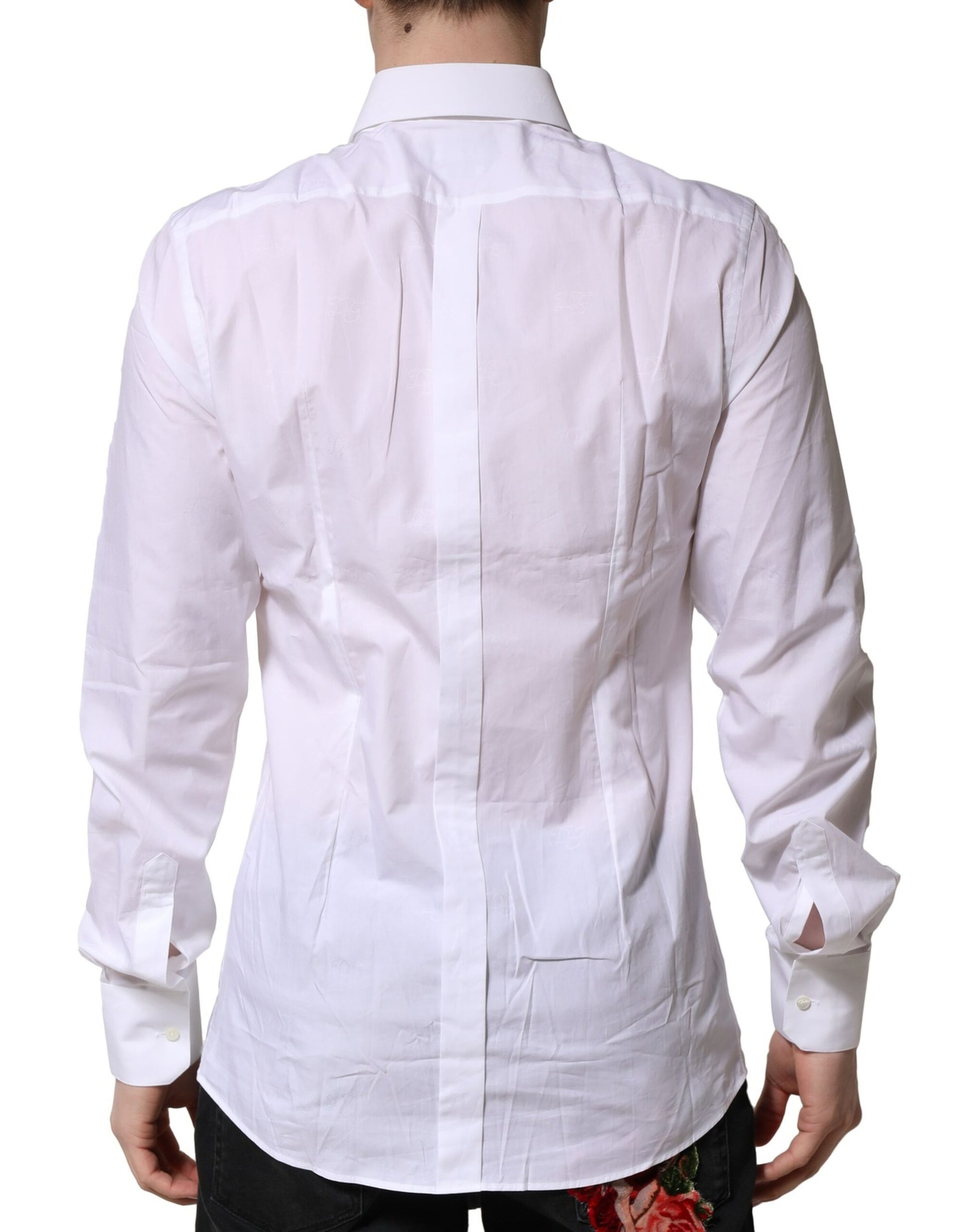 White Cotton GOLD Long Sleeves Formal Shirt