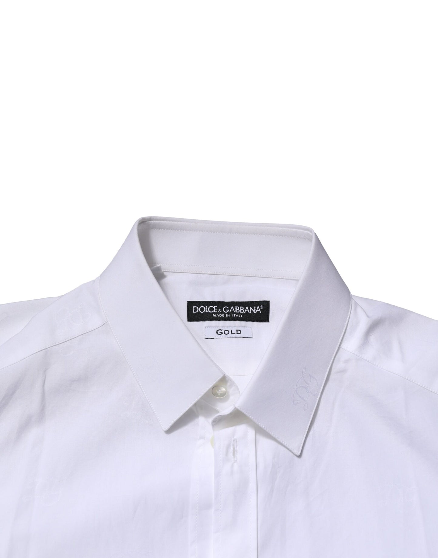White Cotton GOLD Long Sleeves Formal Shirt