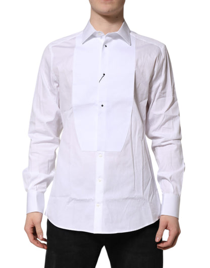 White Silk Bib Poplin GOLD Men Formal Shirt