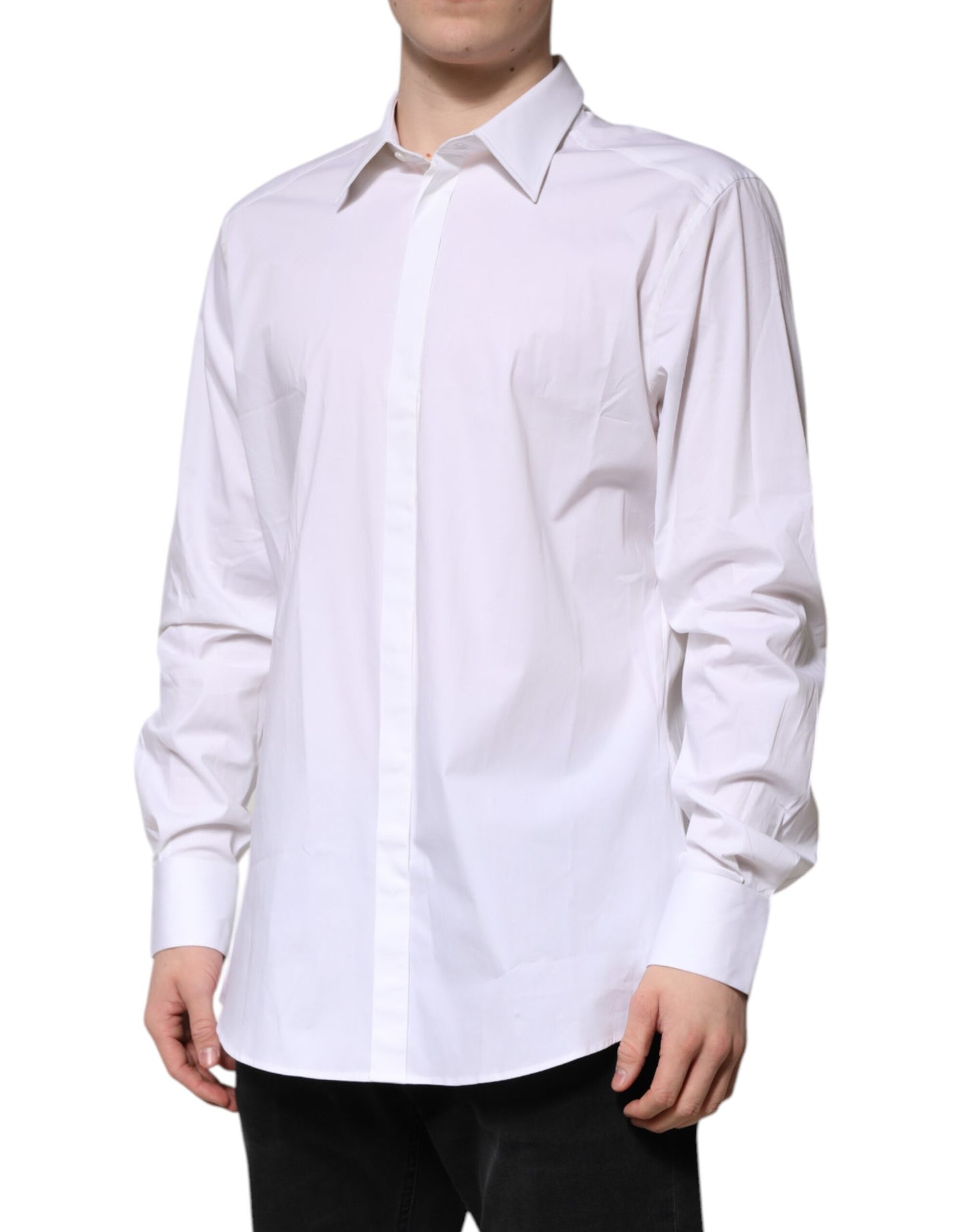 White MARTINI Long Sleeve Dress Formal Shirt