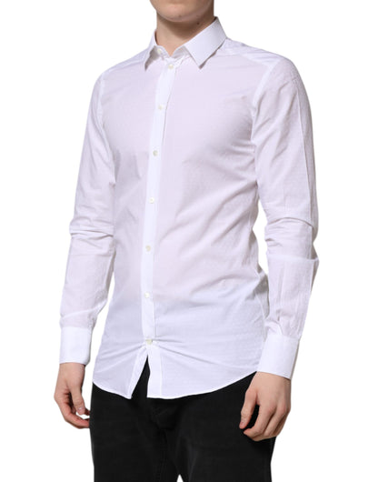 White GOLD Long Sleeve Dress Men Formal Shirt