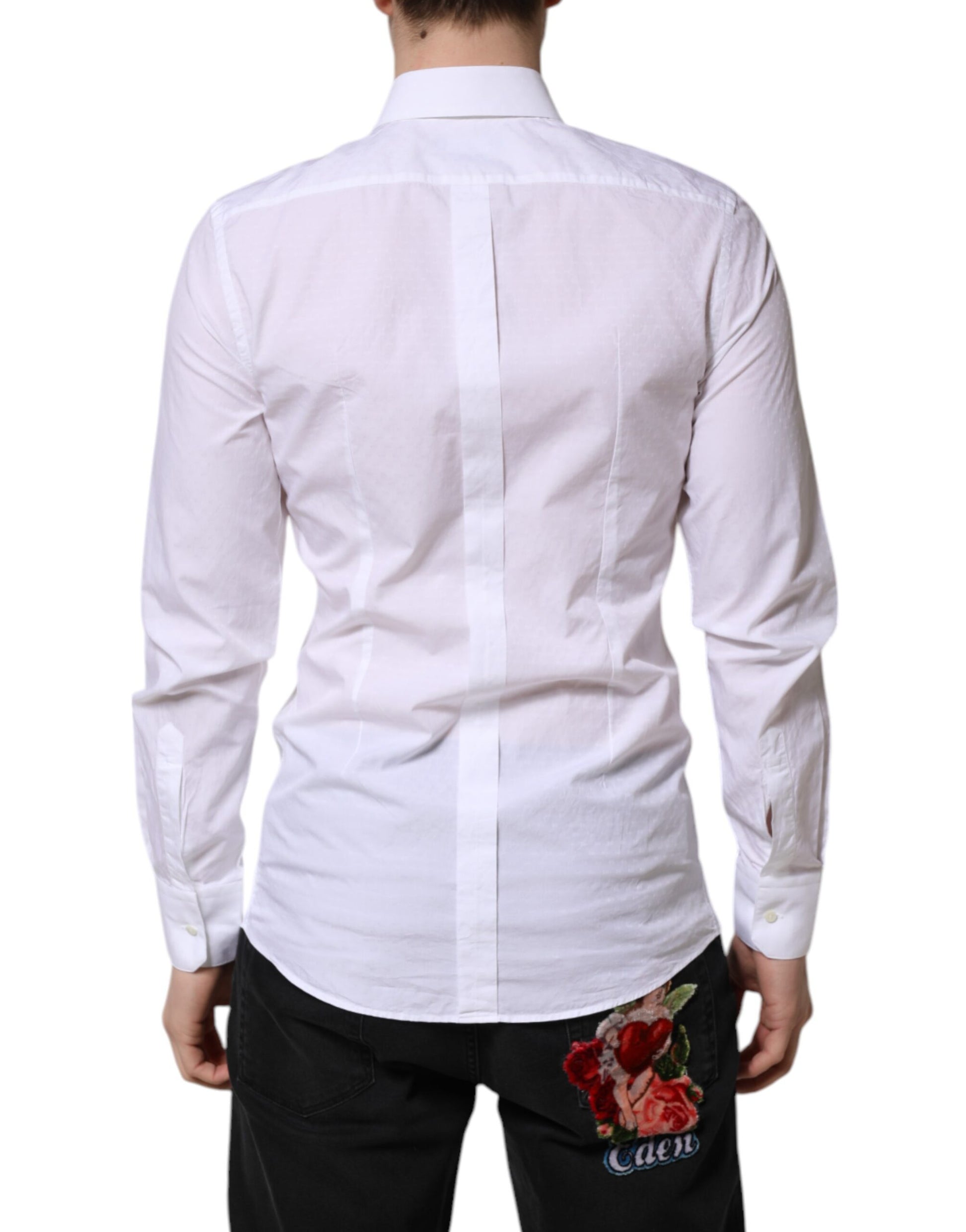 White GOLD Long Sleeve Dress Men Formal Shirt