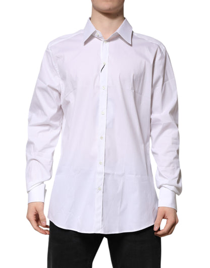 White GOLD Long Sleeve Dress Men Formal Shirt