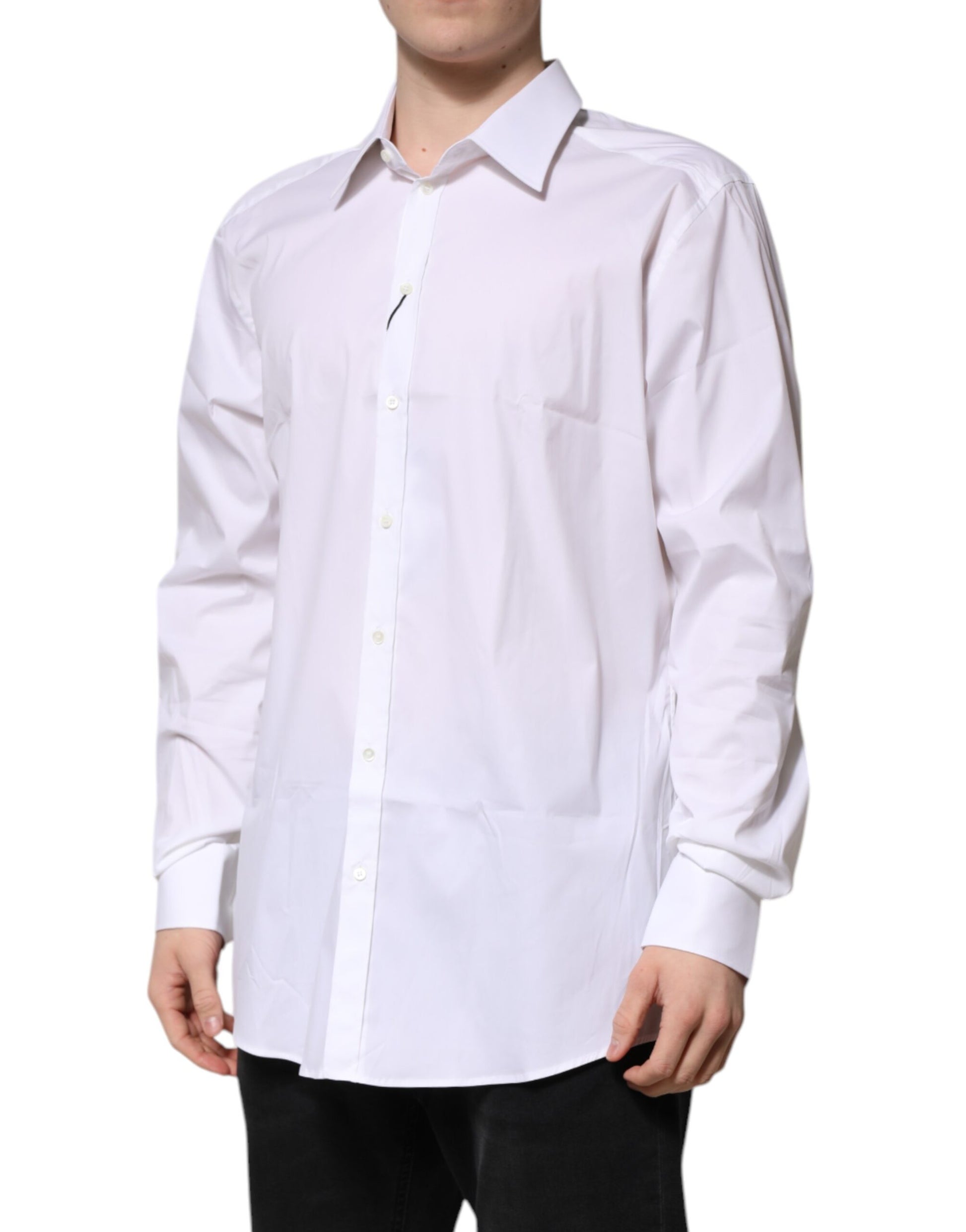 White GOLD Long Sleeve Dress Men Formal Shirt