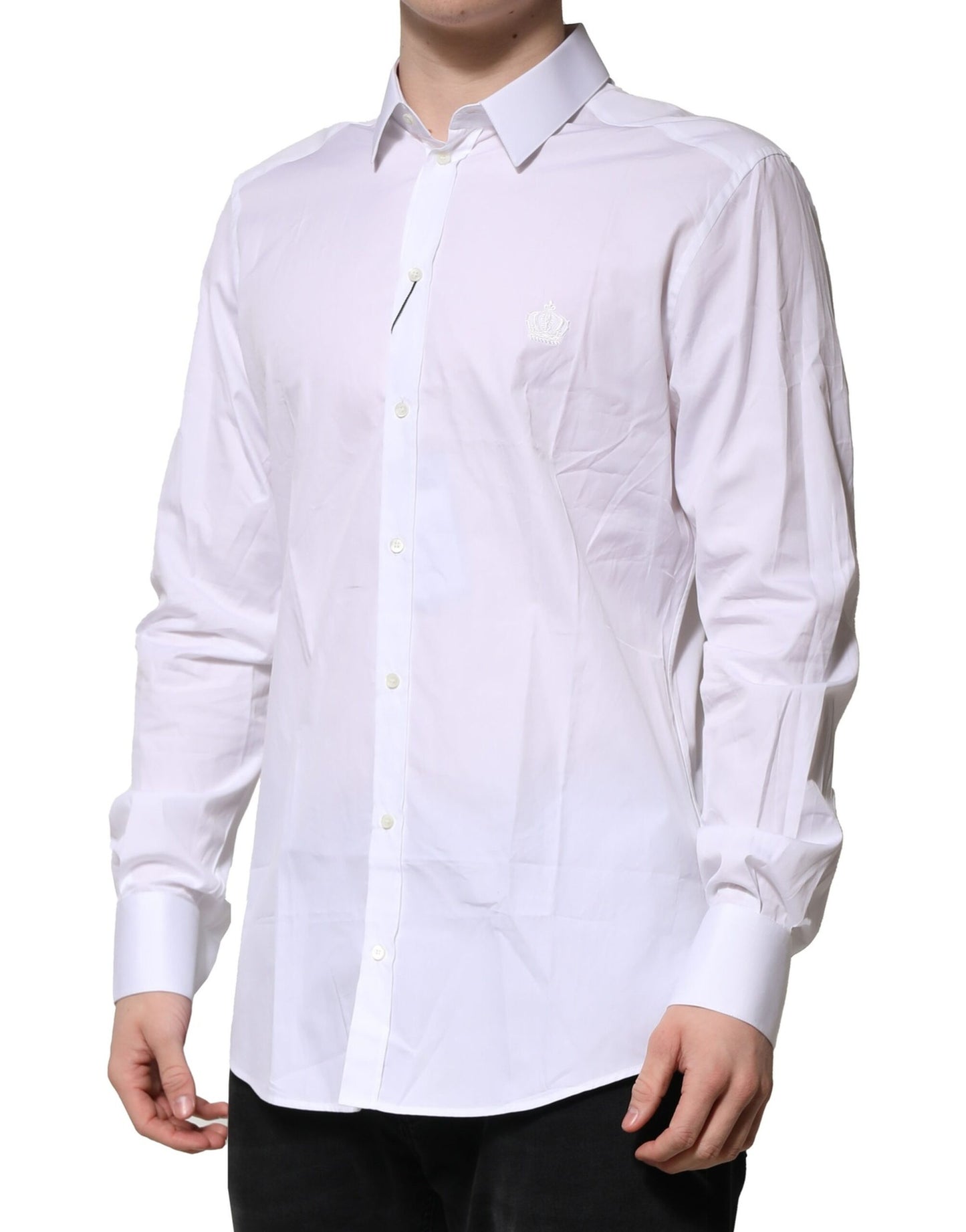 White Cotton Long Sleeves GOLD Formal Shirt
