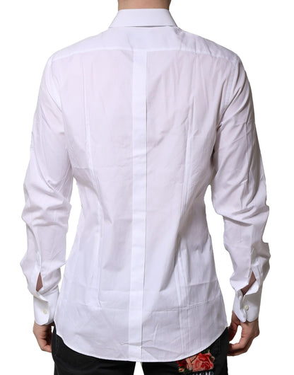 White Cotton Long Sleeves GOLD Formal Shirt