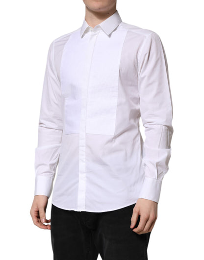 White GOLD Cotton Bib Dress Formal Shirt