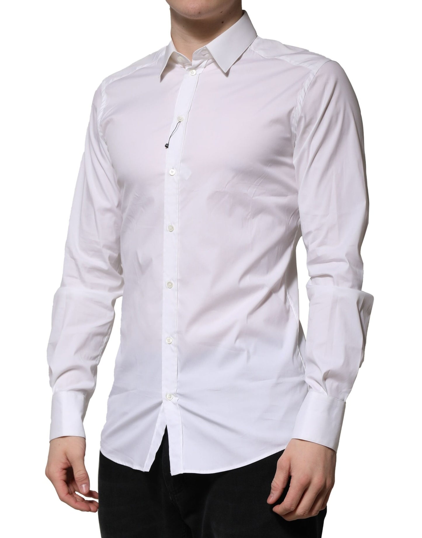 White Cotton Long Sleeves GOLD Formal Shirt