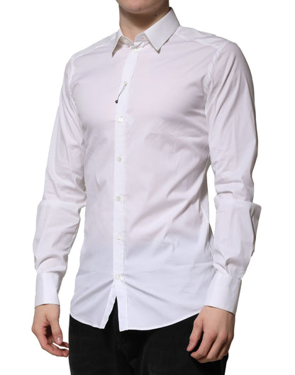 White Cotton Long Sleeves GOLD Formal Shirt