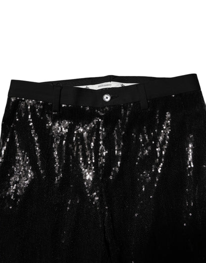 Black Sequined Embellishment Pants
