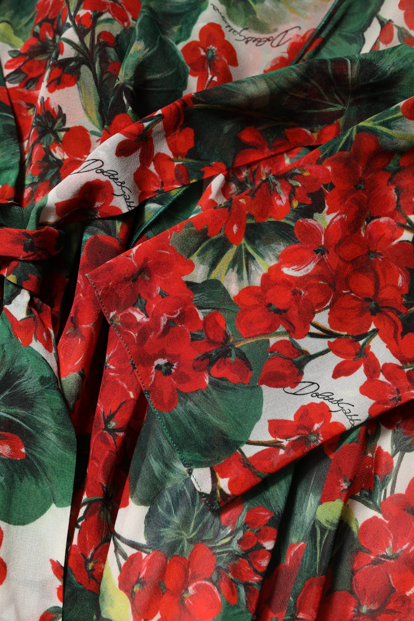 Multicolor Floral Long Sleeves V-neck Dress