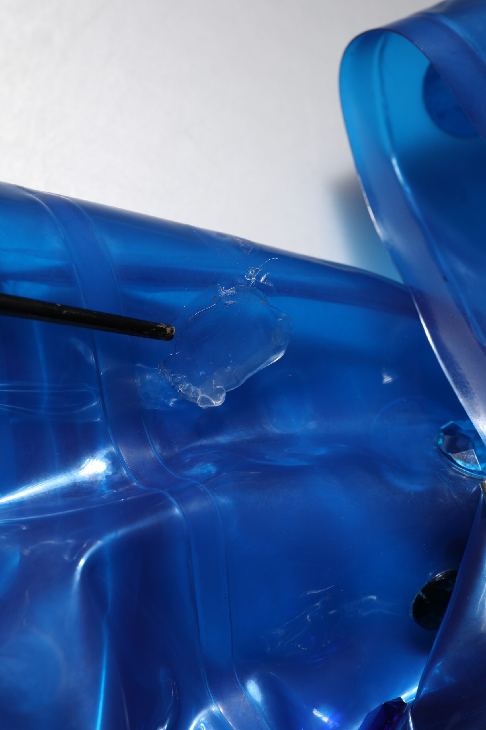 Blue Crystal Hooded Raincoat Jacket