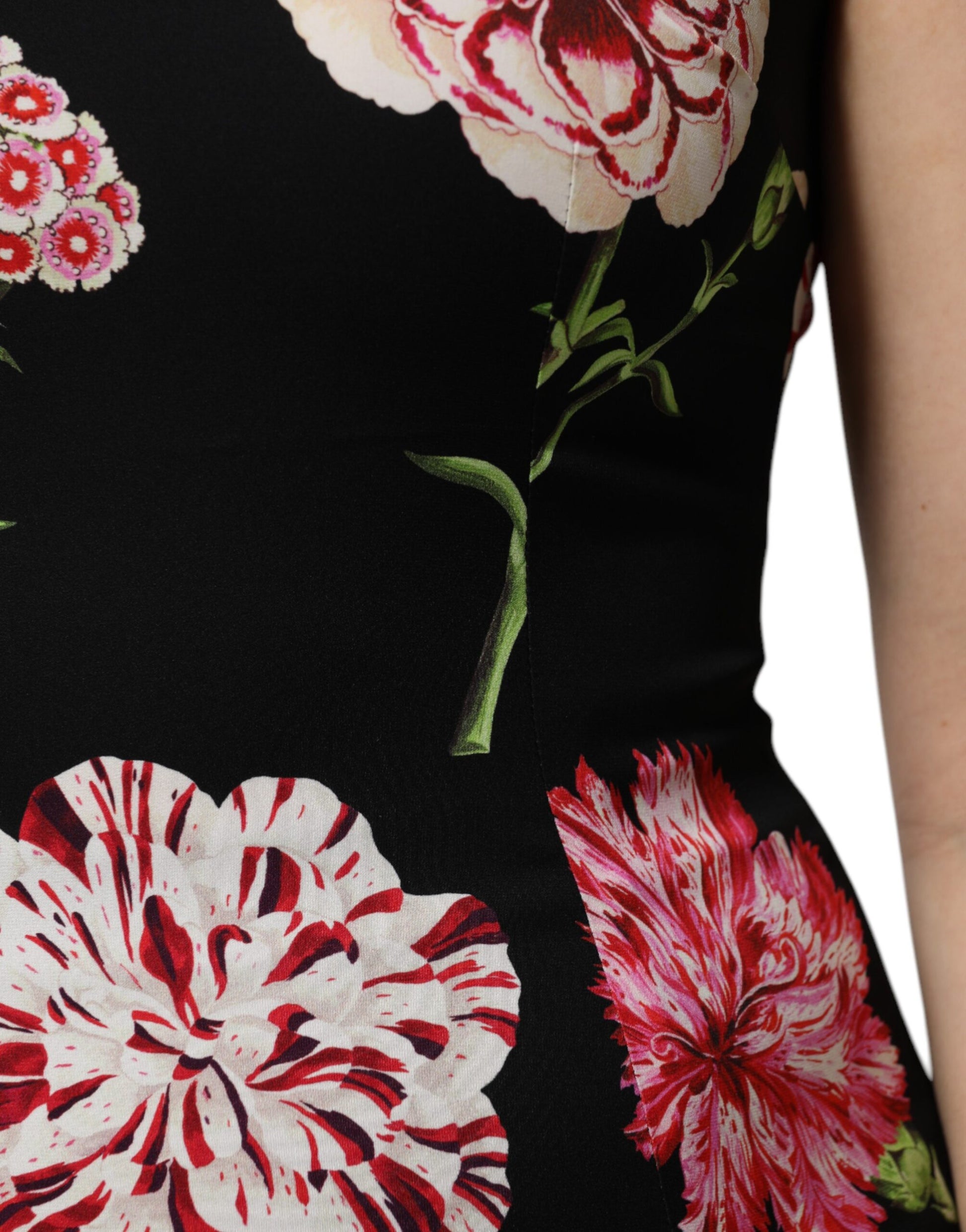 Black Floral Print Sleeveless Tank Blouse Top