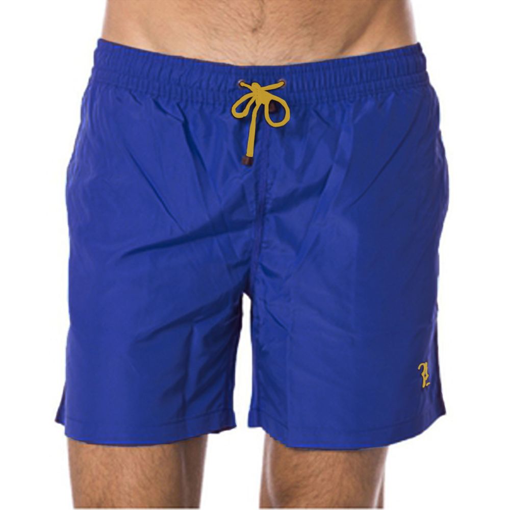 Blue Polyester Men Swimwear