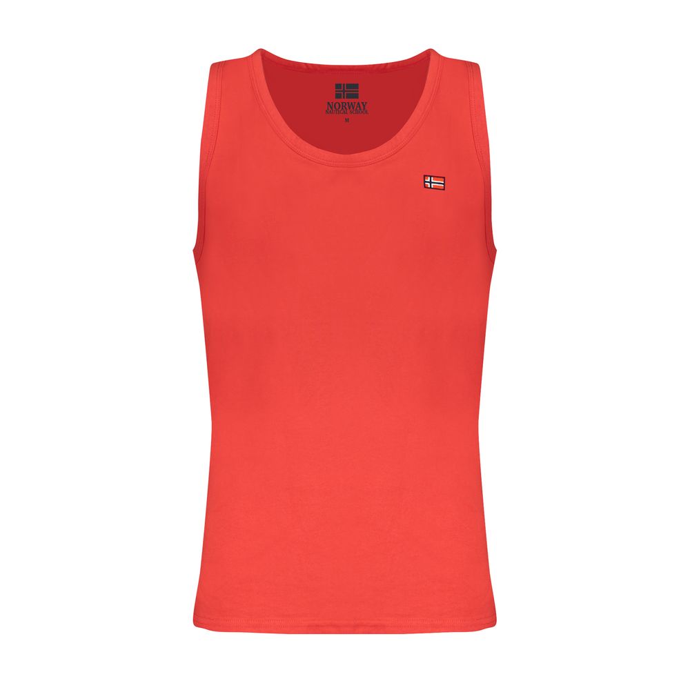 Red Cotton Men Tank Top