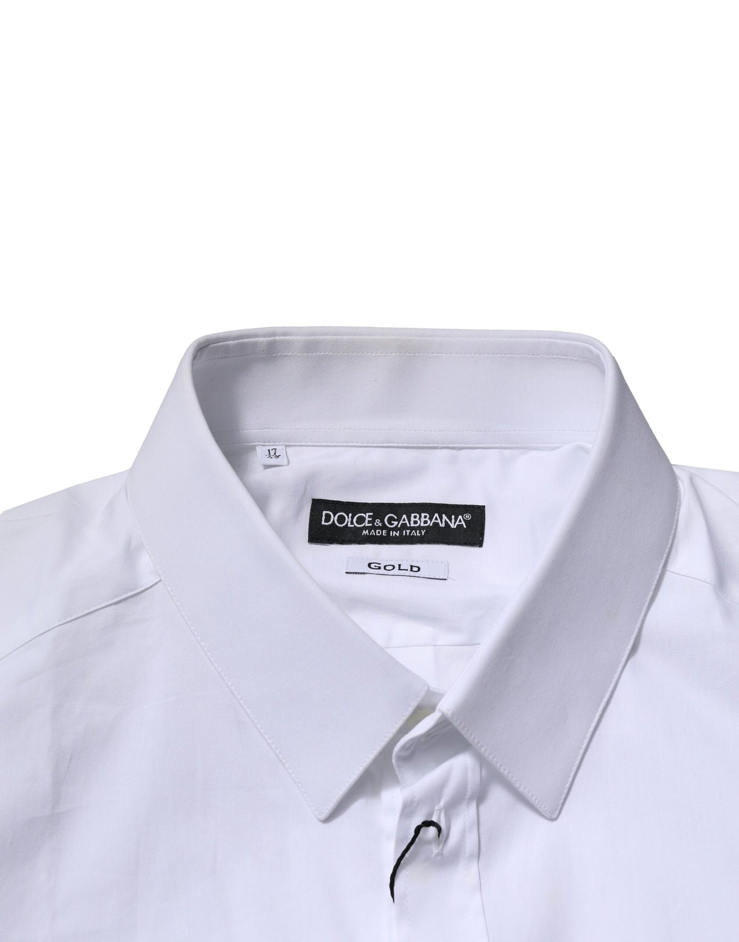 White Cotton GOLD Long Sleeves Dress Shirt
