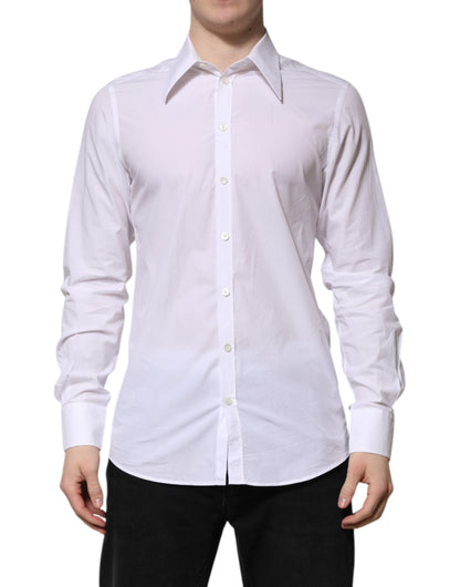White Cotton Long Sleeves Dress Shirt
