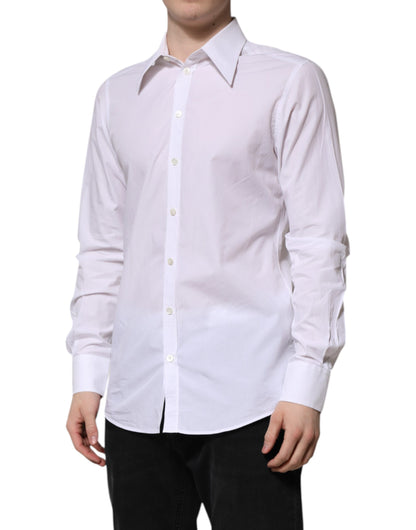 White Cotton Long Sleeves Dress Shirt