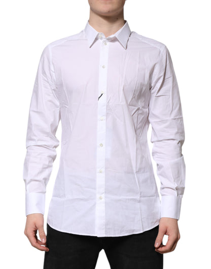 White Cotton GOLD Long Sleeves Dress Shirt