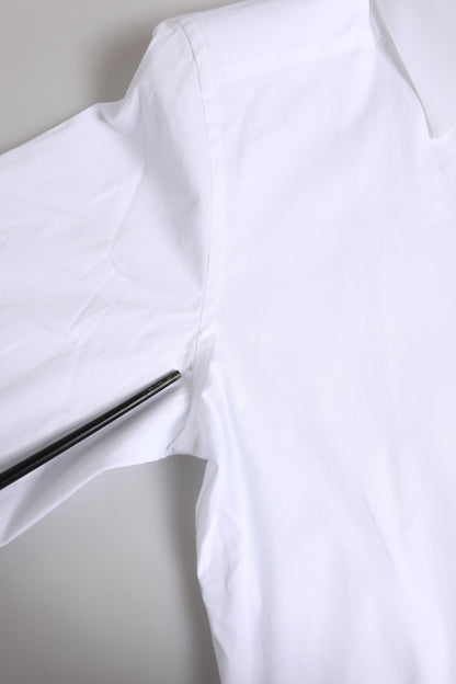 White Cotton GOLD Long Sleeves Dress Shirt