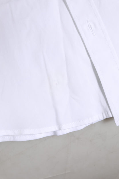 White Cotton GOLD Long Sleeves Dress Shirt