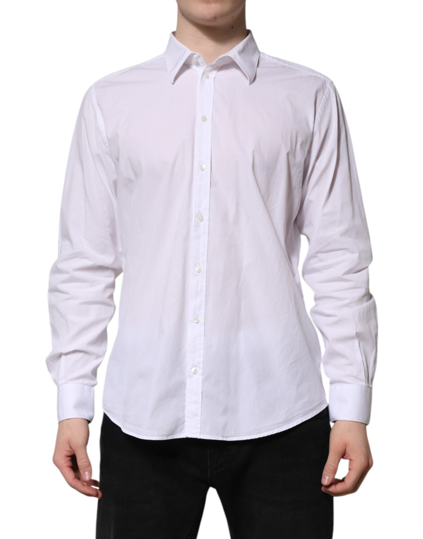 White Cotton STAFF Long Sleeves Dress Shirt