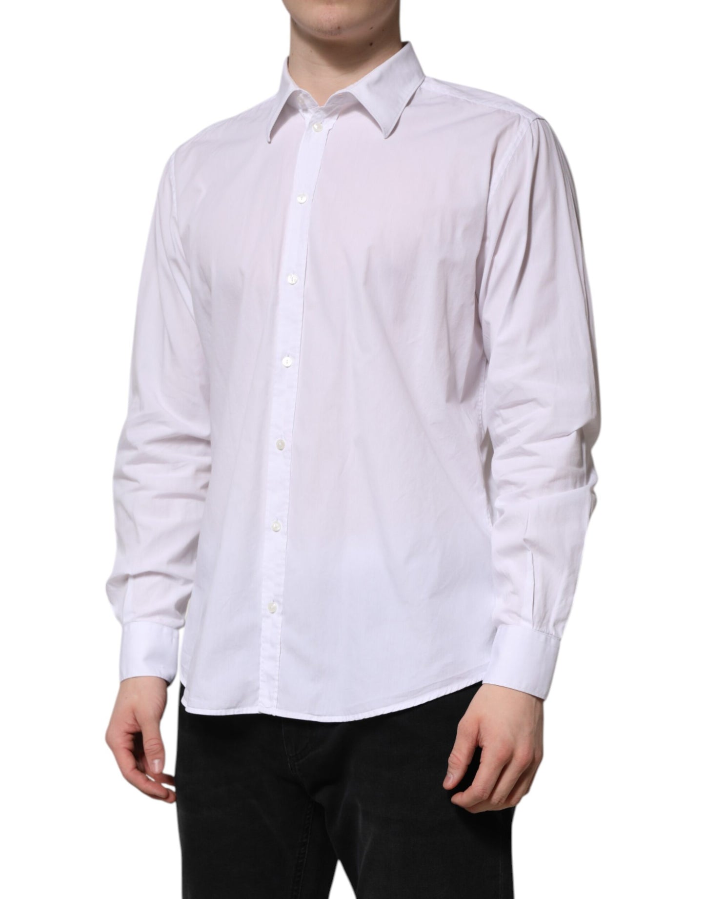 White Cotton STAFF Long Sleeves Dress Shirt