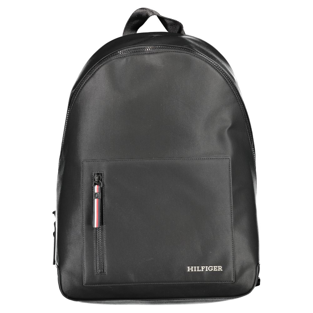 Black Polyurethane Men's Backpack